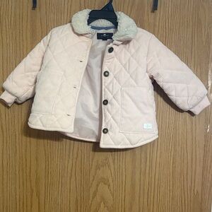 7 For All Mankind Light Pink Quilted Kids Puffer Jacket